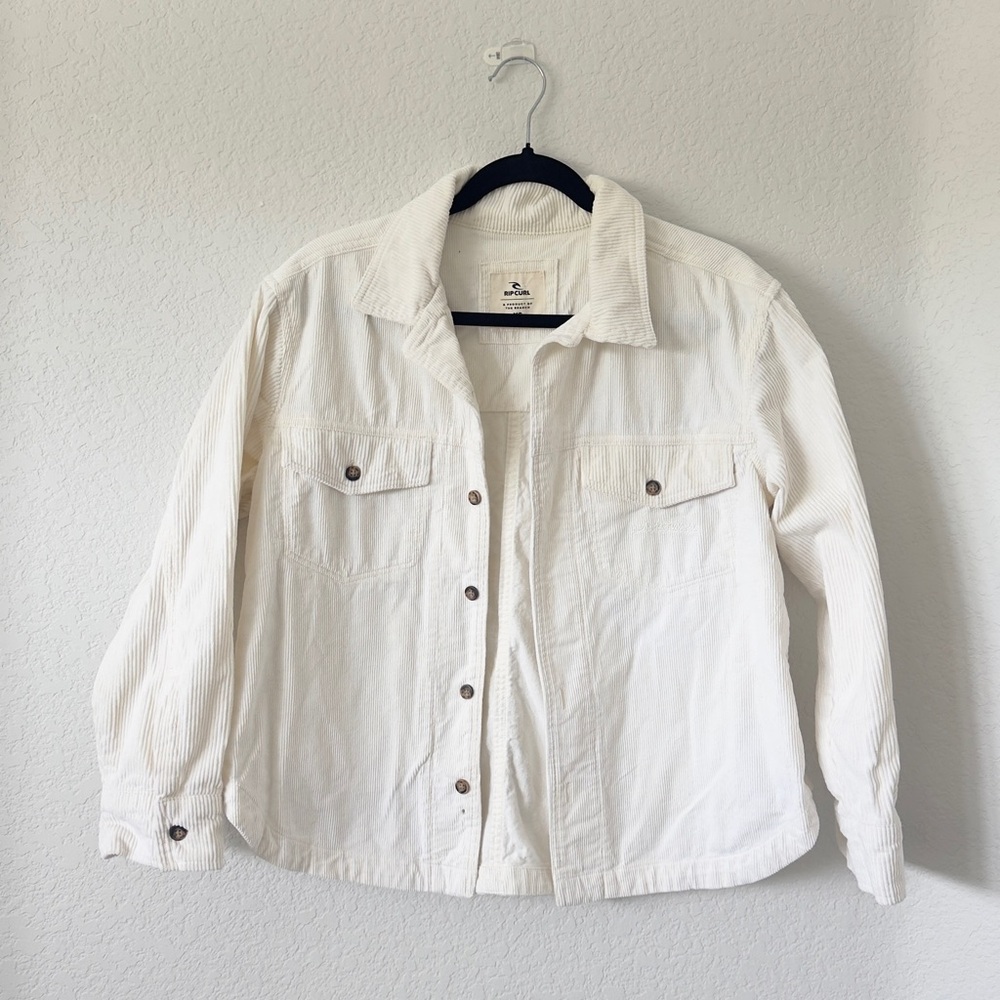 Rip Curl Cream Corduroy Button-Front Jacket